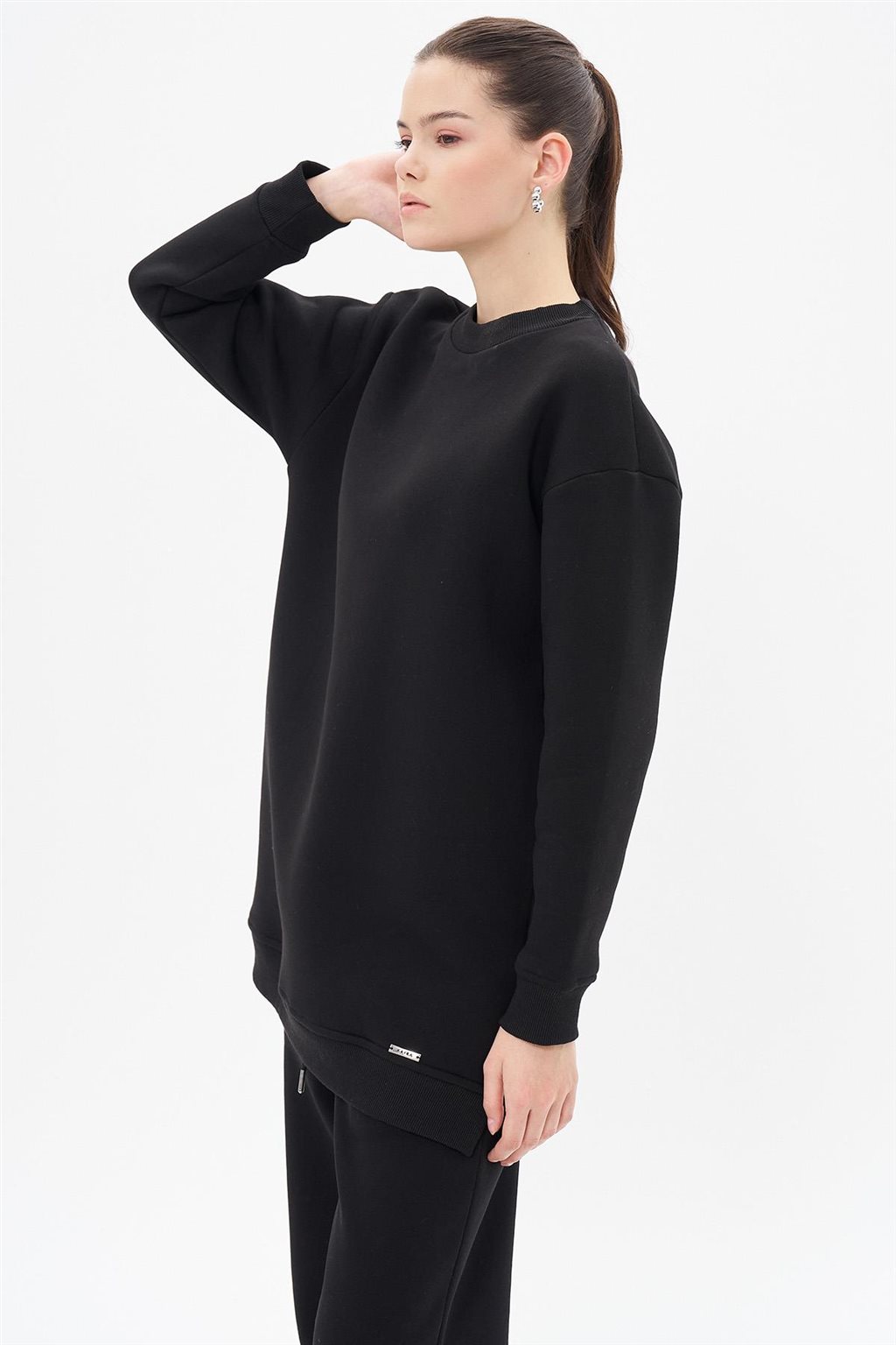 Low Shoulder Sweatshirt Black