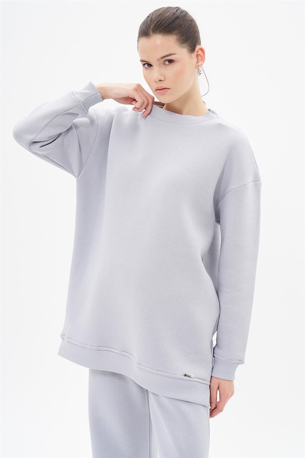 Low Shoulder Sweatshirt Gray