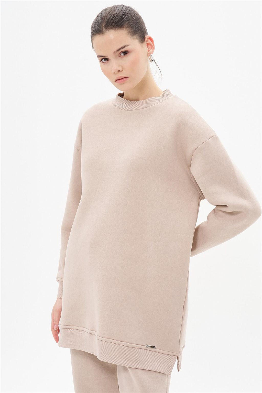 Low Shoulder Sweatshirt Stone