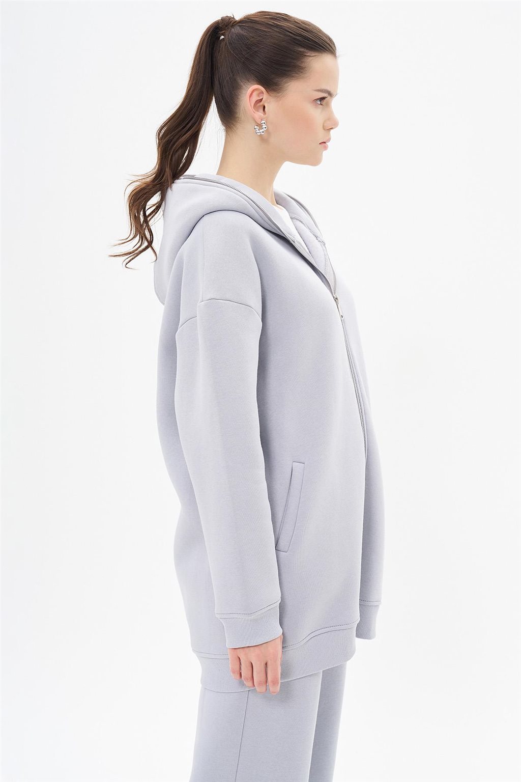 Pocket Detailed Sweatshirt Gray