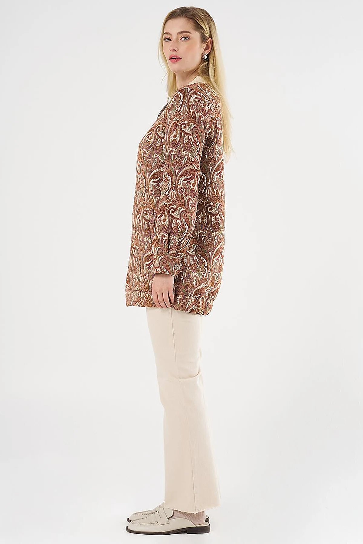 College Collar Jacquard Jacket Cream