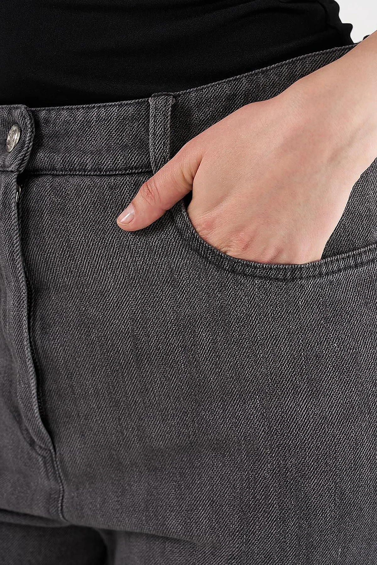Straight Fit Denim Pants Gray