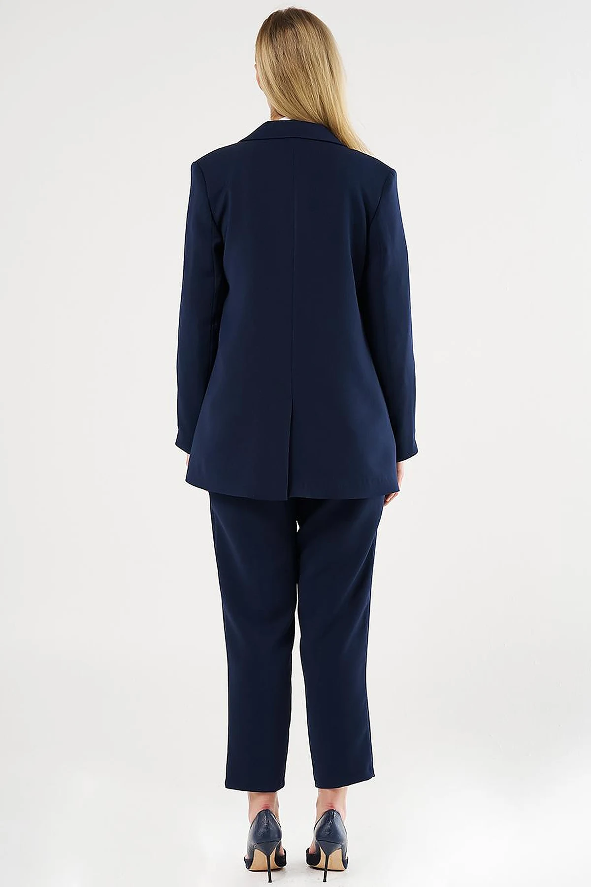 Buttoned Two-Piece Set Dark Navy