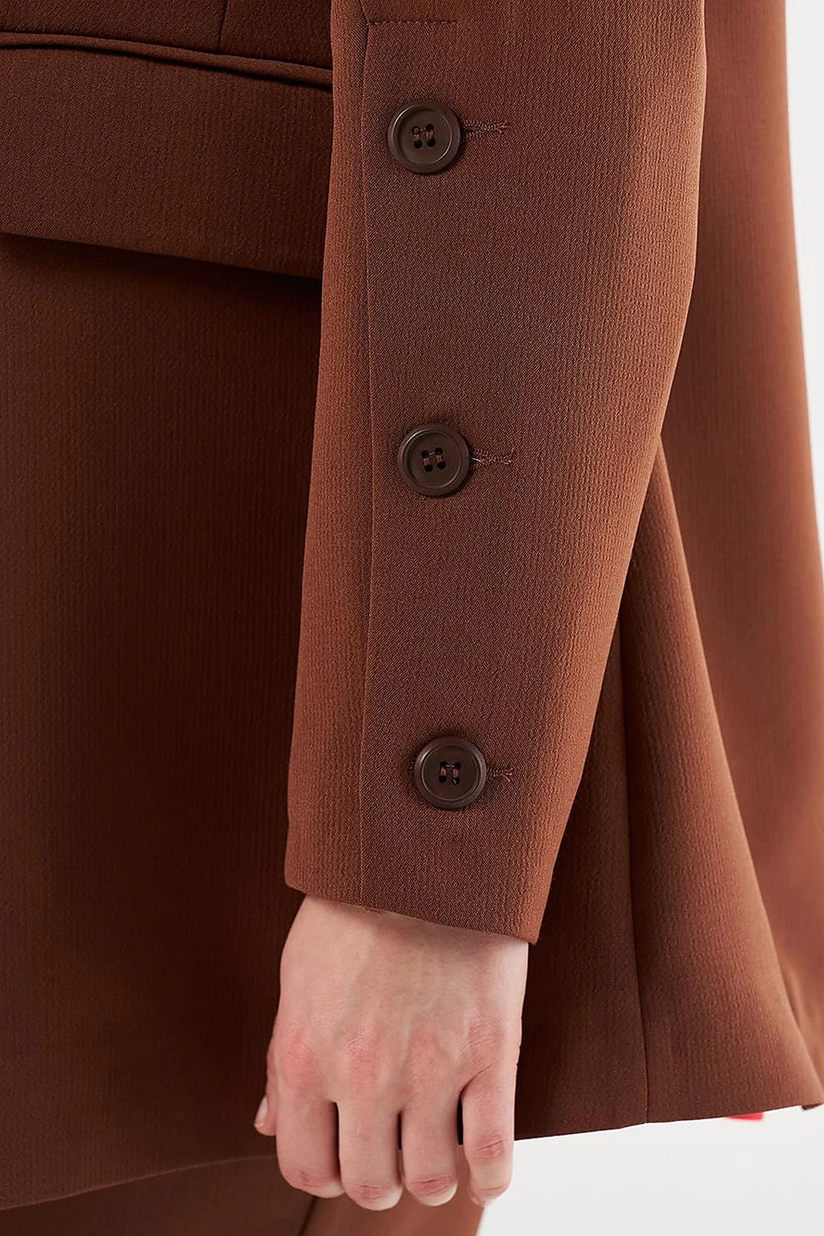 Buttoned Two-Piece Set Brown
