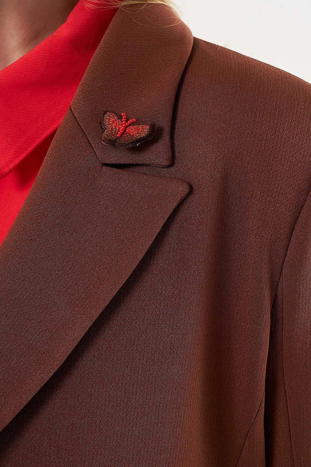 Buttoned Two-Piece Set Brown