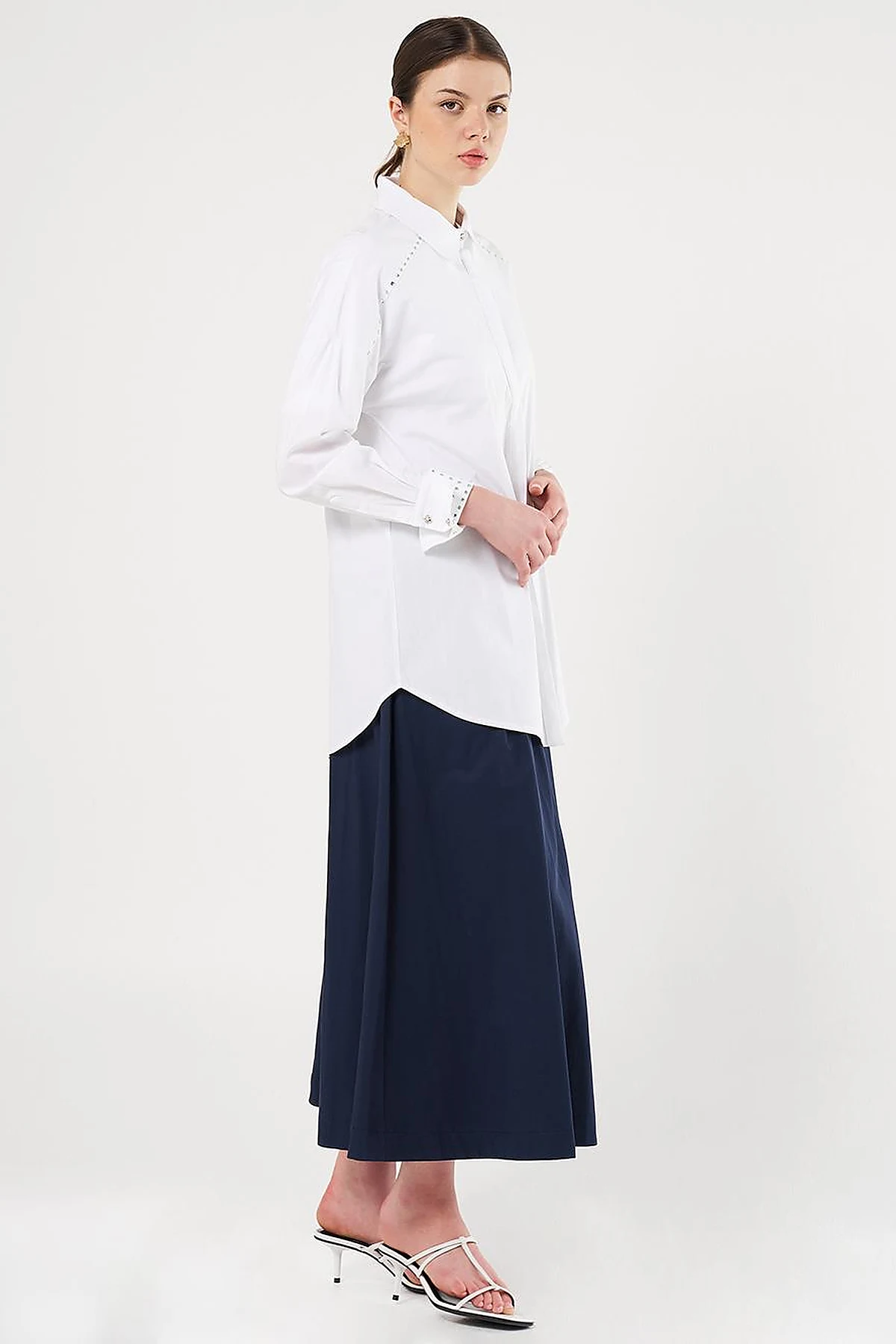  Trok Printed Cotton Tunic Optical White