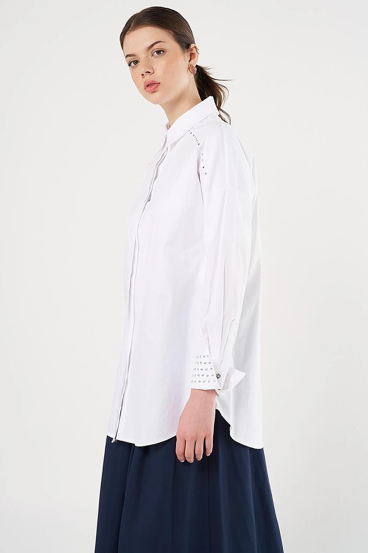  Trok Printed Cotton Tunic Optical White