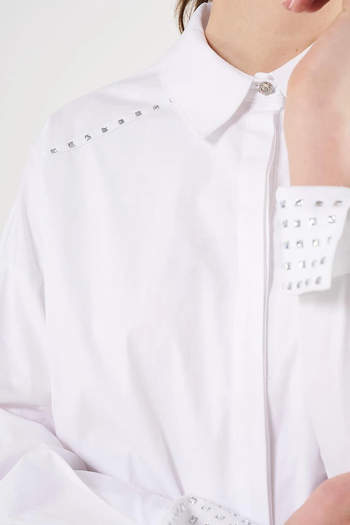  Trok Printed Cotton Tunic Optical White