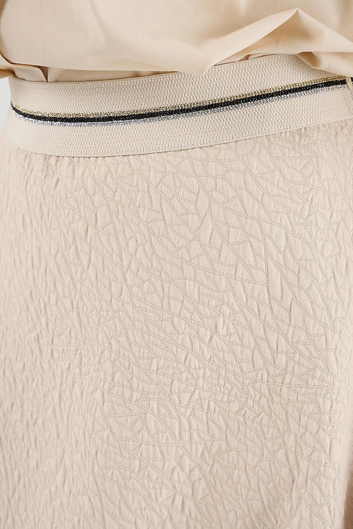 Textured Flared Skirt Cream
