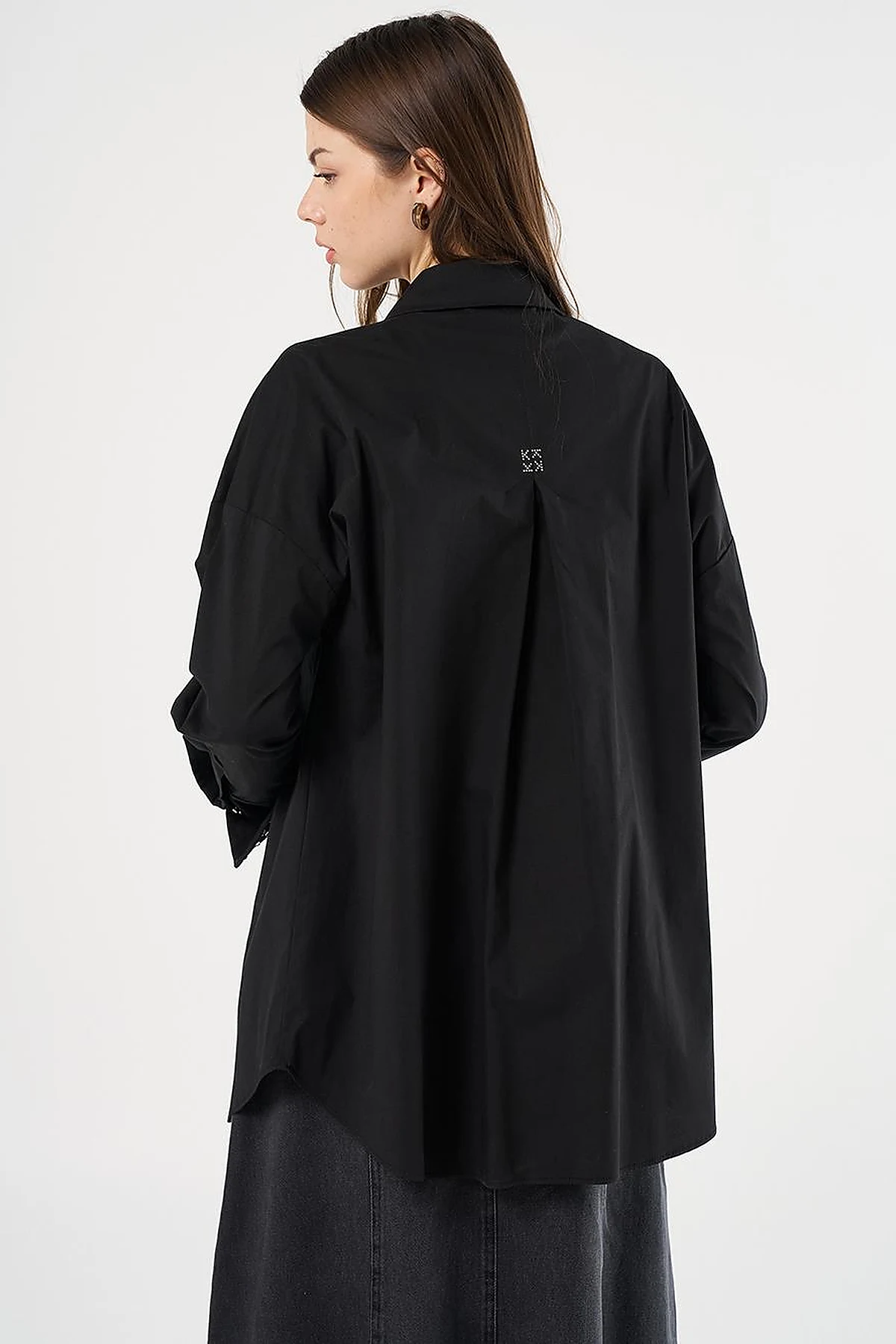 Trok Printed Cotton Tunic Black