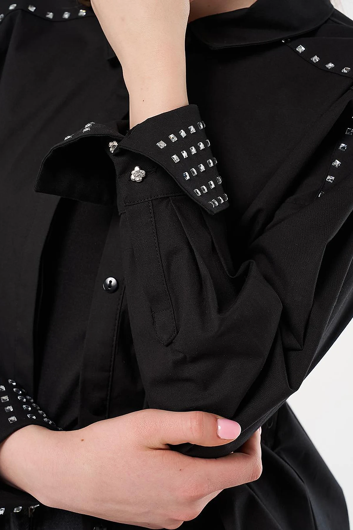 Trok Printed Cotton Tunic Black