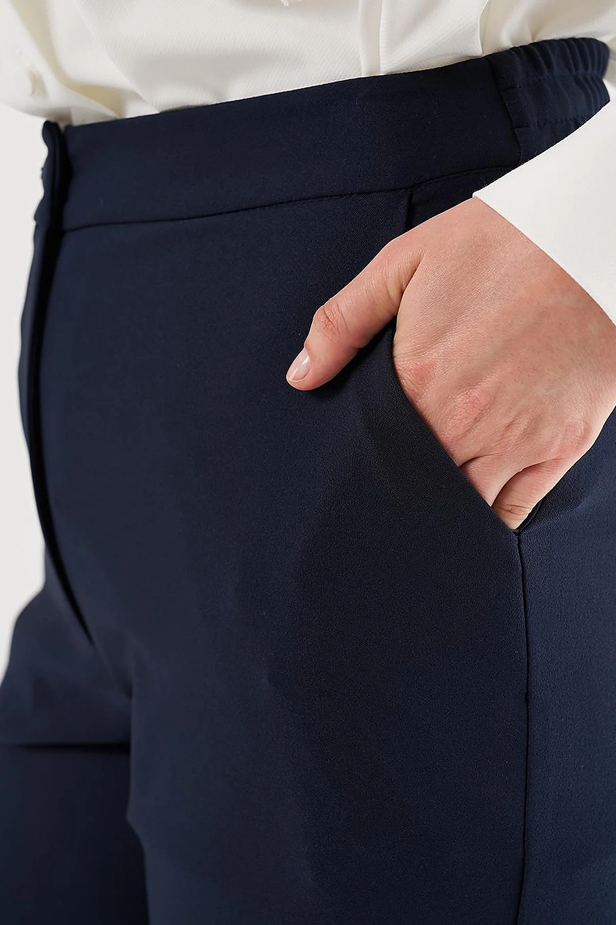 Wide-Leg Classic Trousers Dark Navy