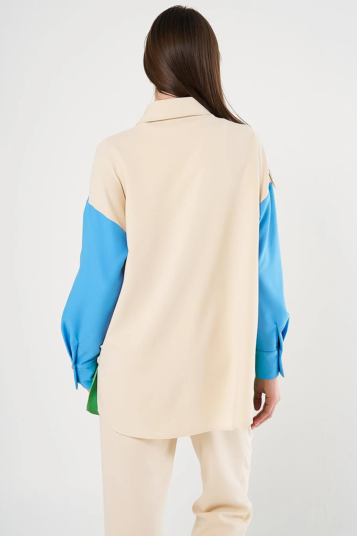 Color-Blocked Tunic Cream