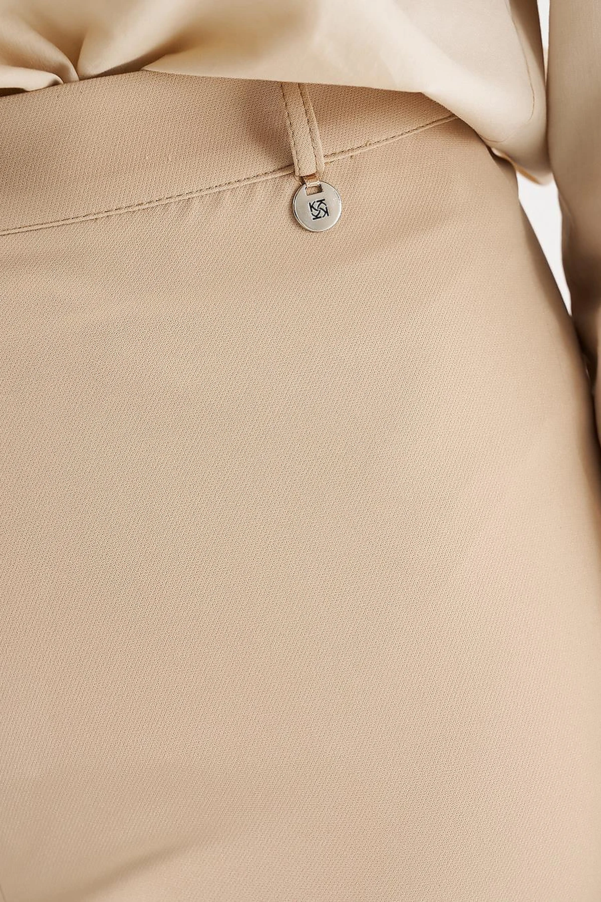 High-Waist Basic Pants Beige 