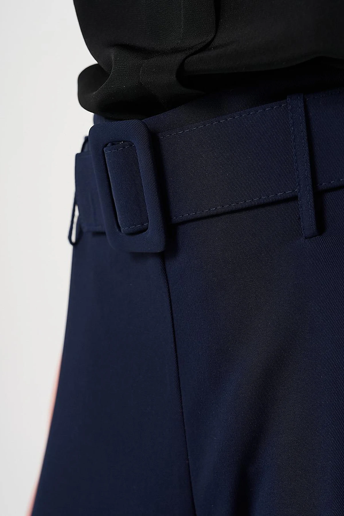 Belted Classic Pants Dark Navy