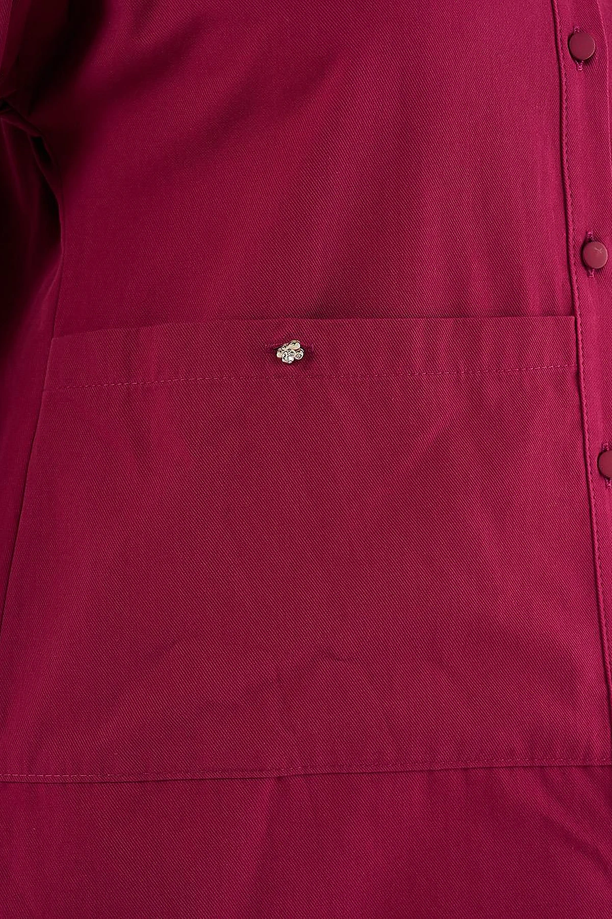 Chain-Detail Cotton Tunic Cherry