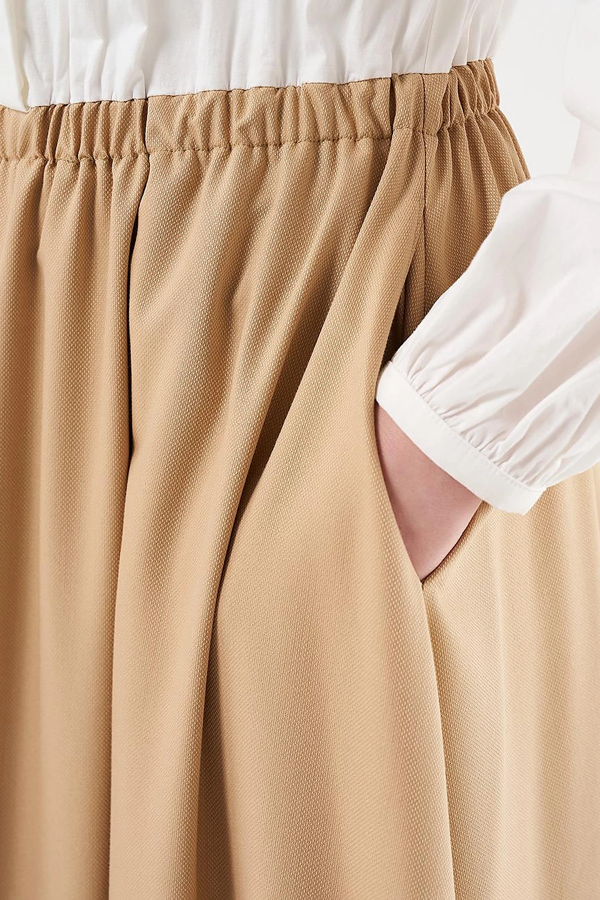 Embroidered Maxi Dress Beige
