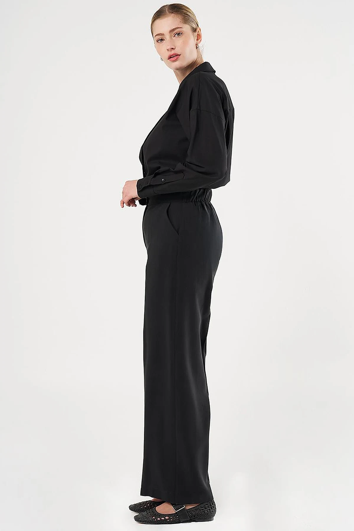  Saddle Stitch Rayon Pants Black
