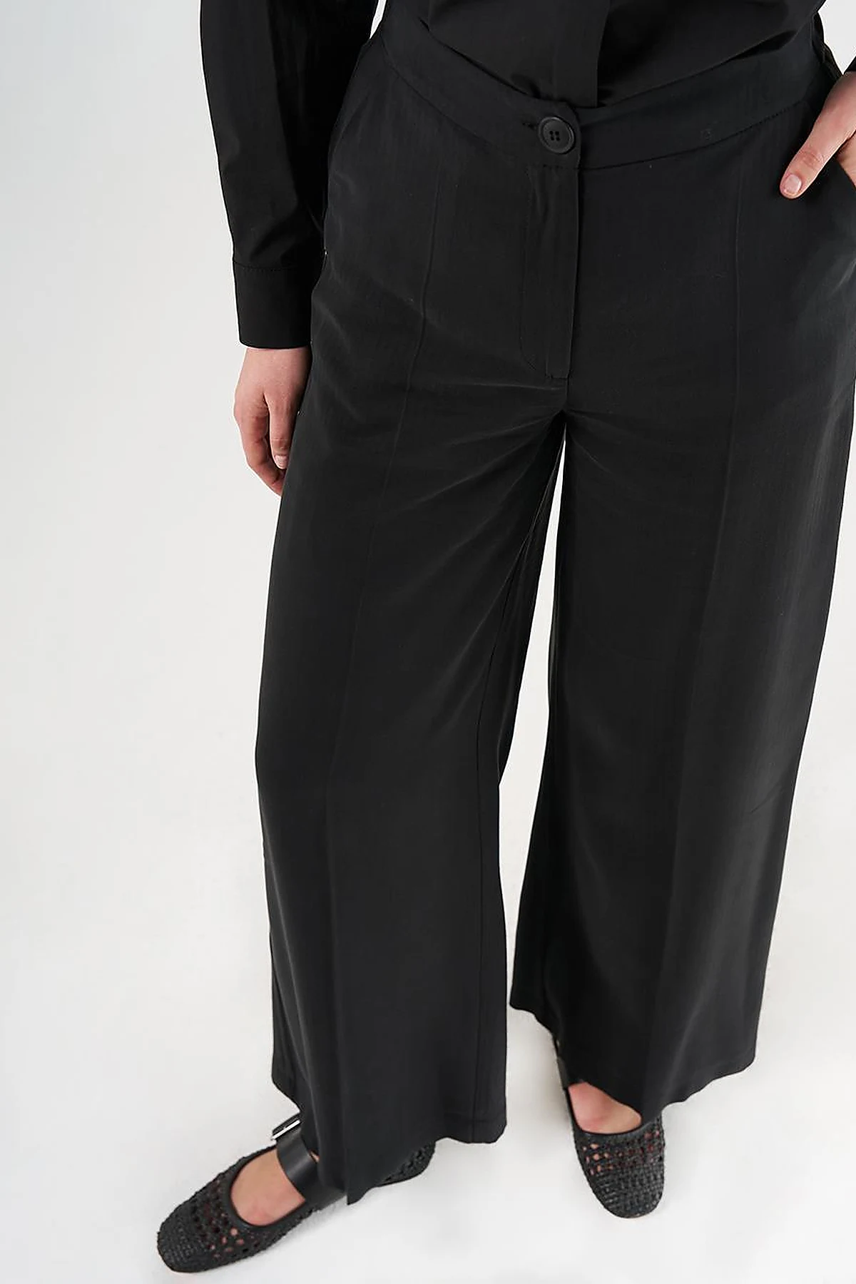  Saddle Stitch Rayon Pants Black