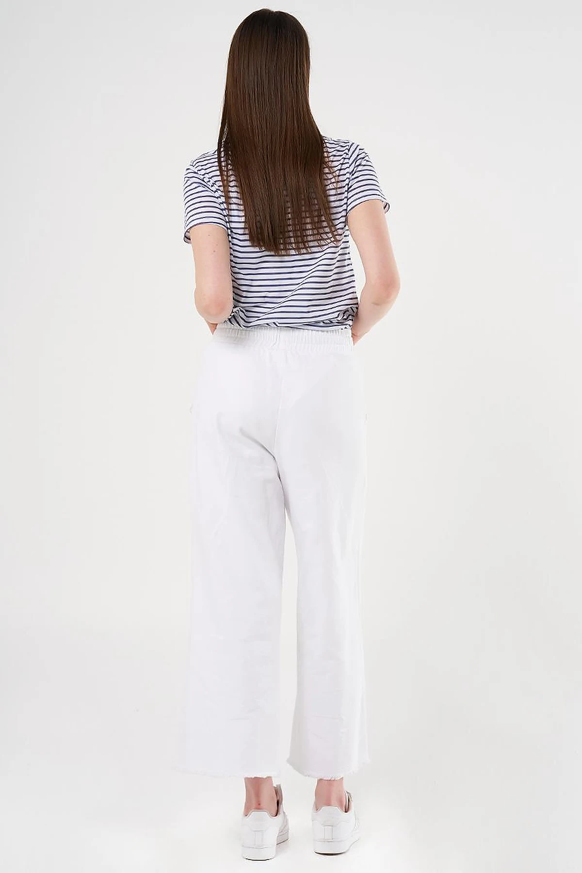 Drawstring Marine Fit Denim Pants Optical White