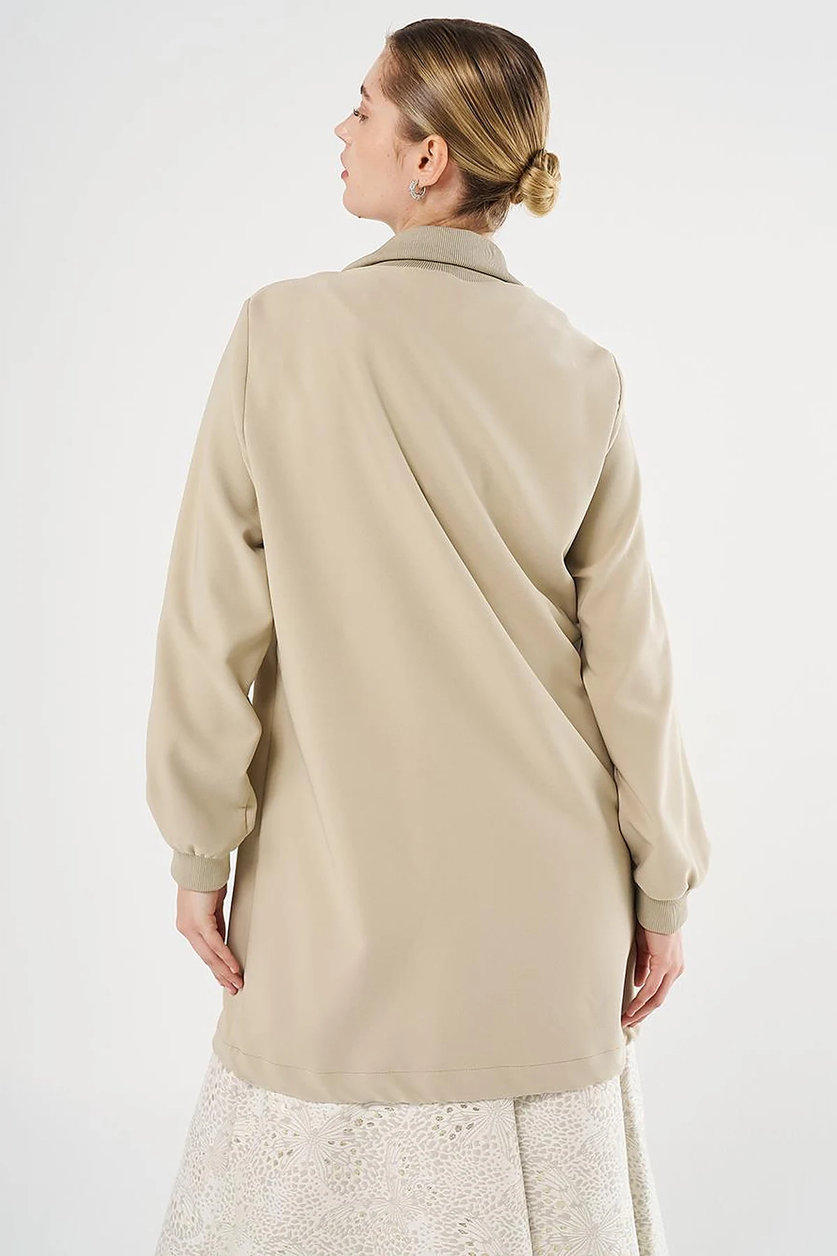 Jacquard-Trimmed Zippered Jacket Moss Green