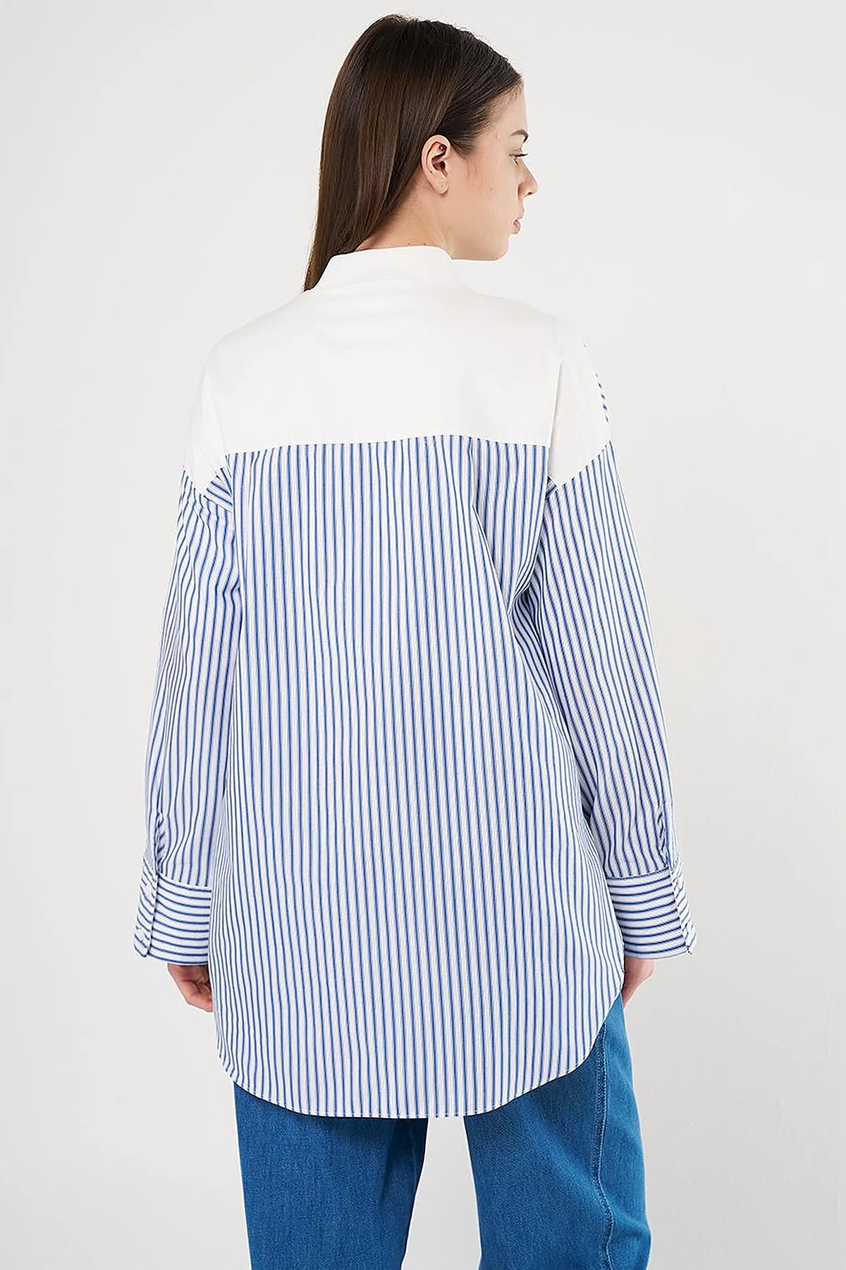 College Collar Cotton Tunic Indigo