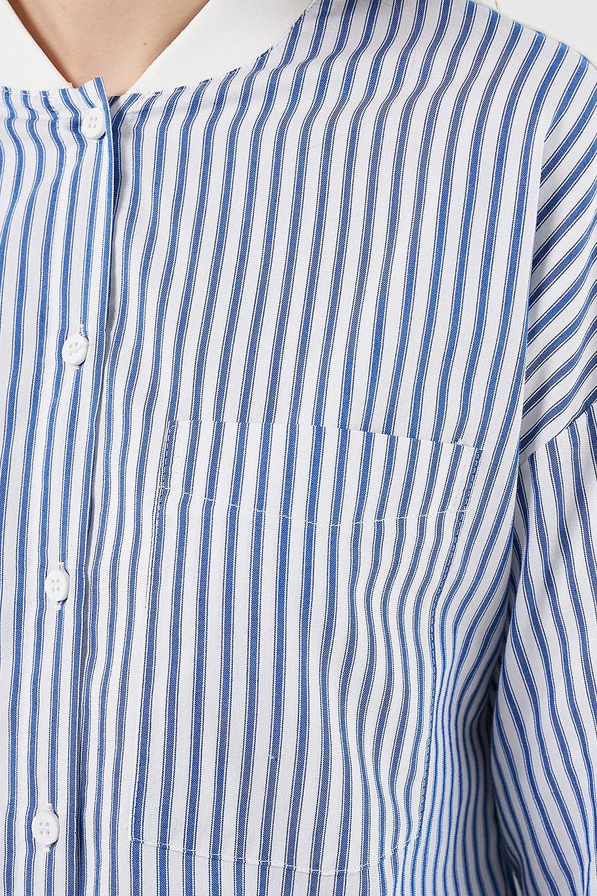 College Collar Cotton Tunic Indigo