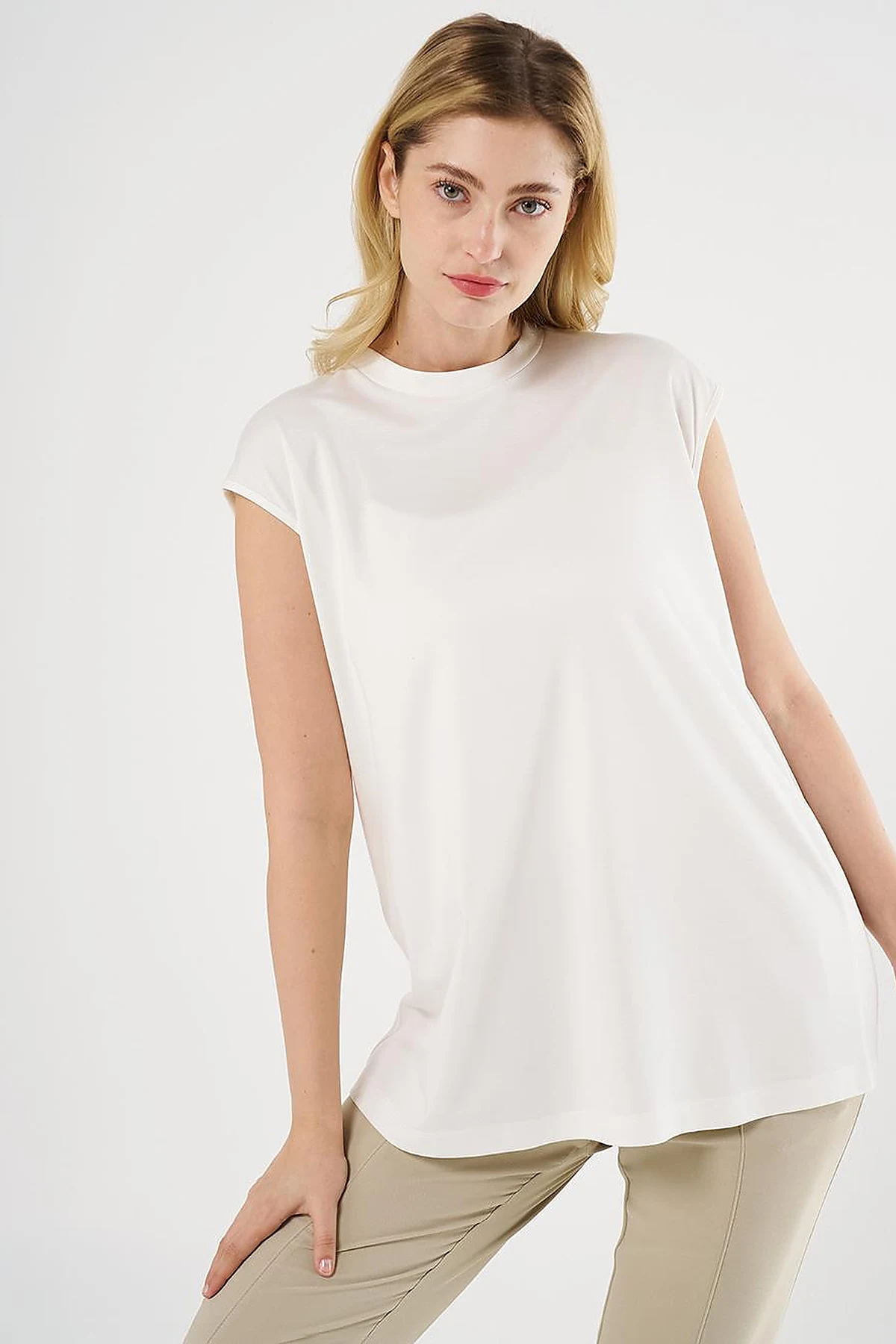 Crew Neck Jersey T-Shirt in Optical White