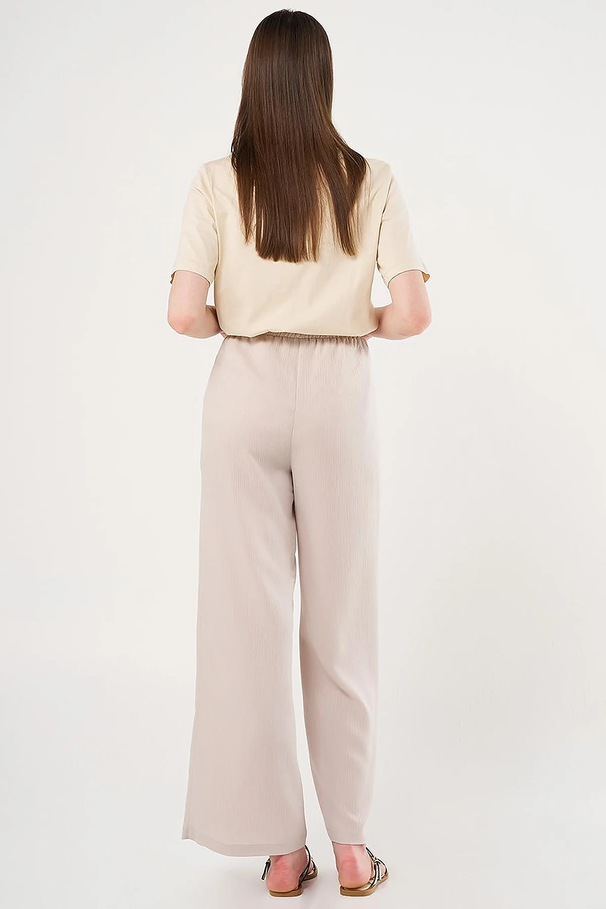 Laced Relaxed Fit Pants Stone 