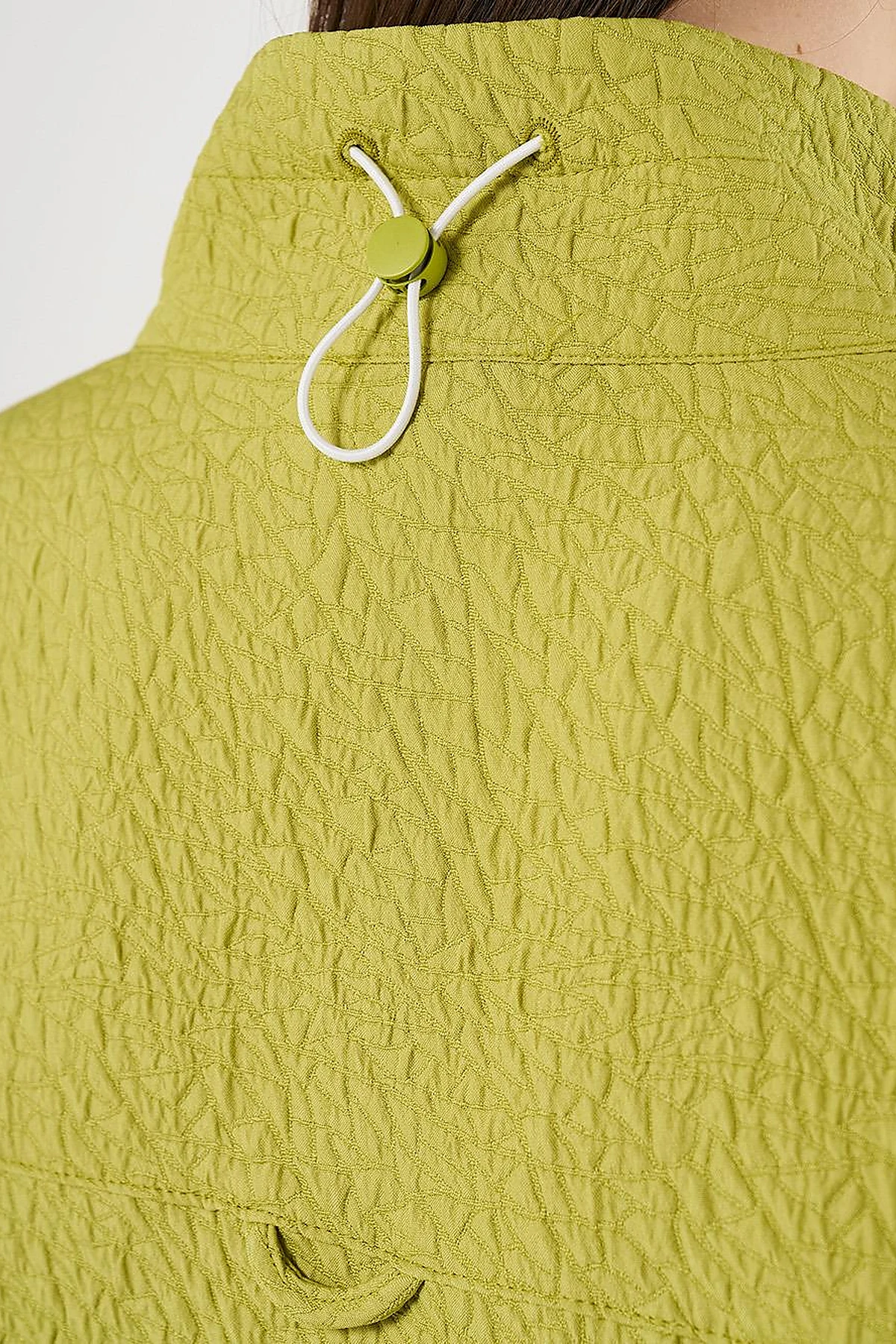 Zipper Closure Quilted Tunic in Pistachio Green