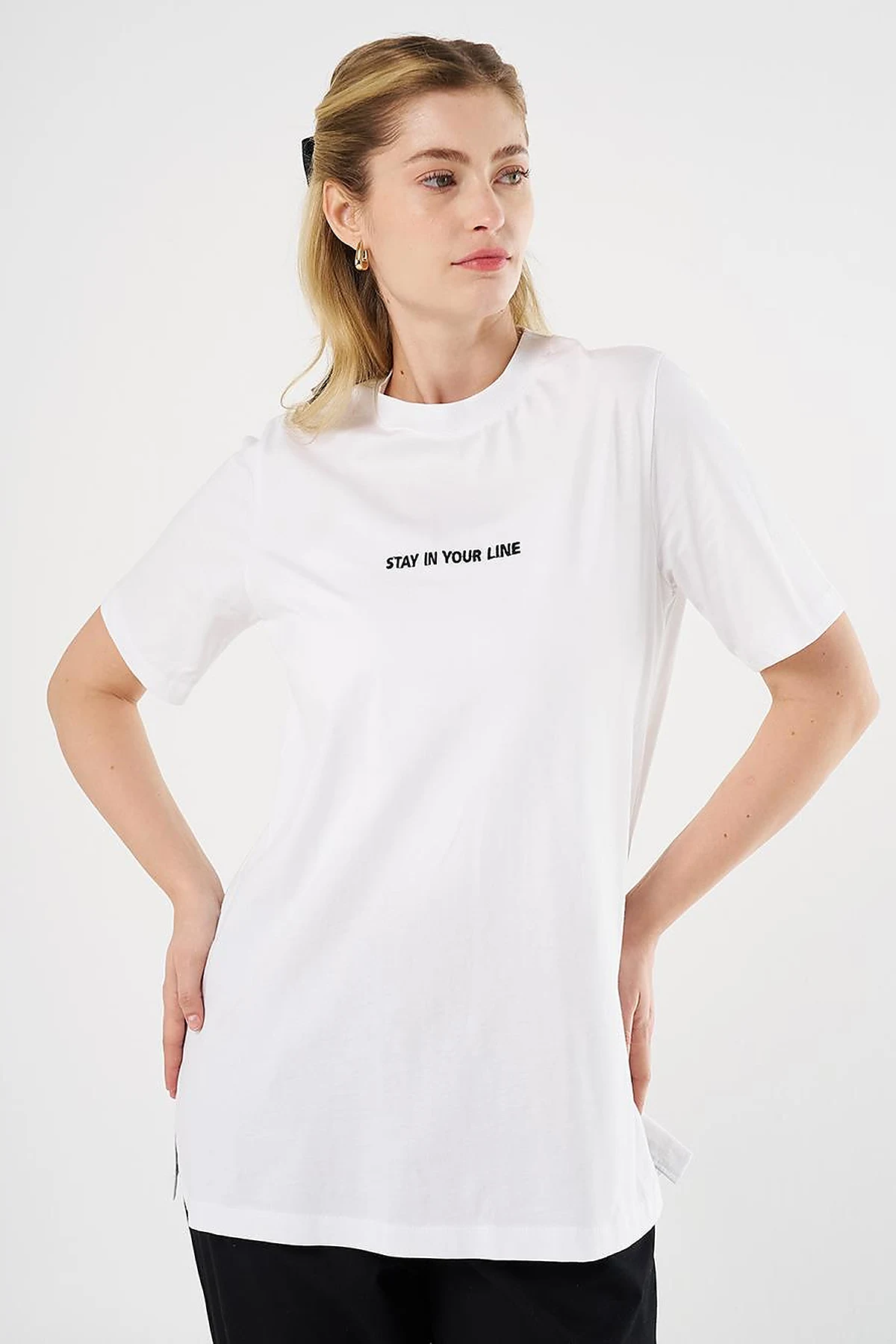 Slogan Embroidered T-shirt Optic White