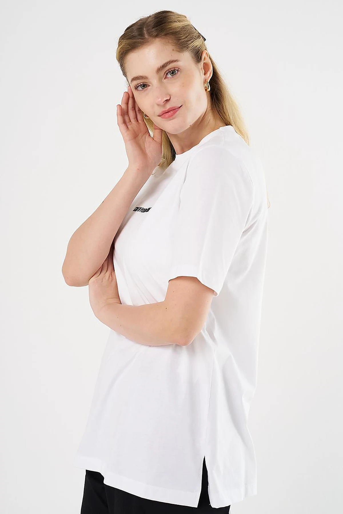 Slogan Embroidered T-shirt Optic White