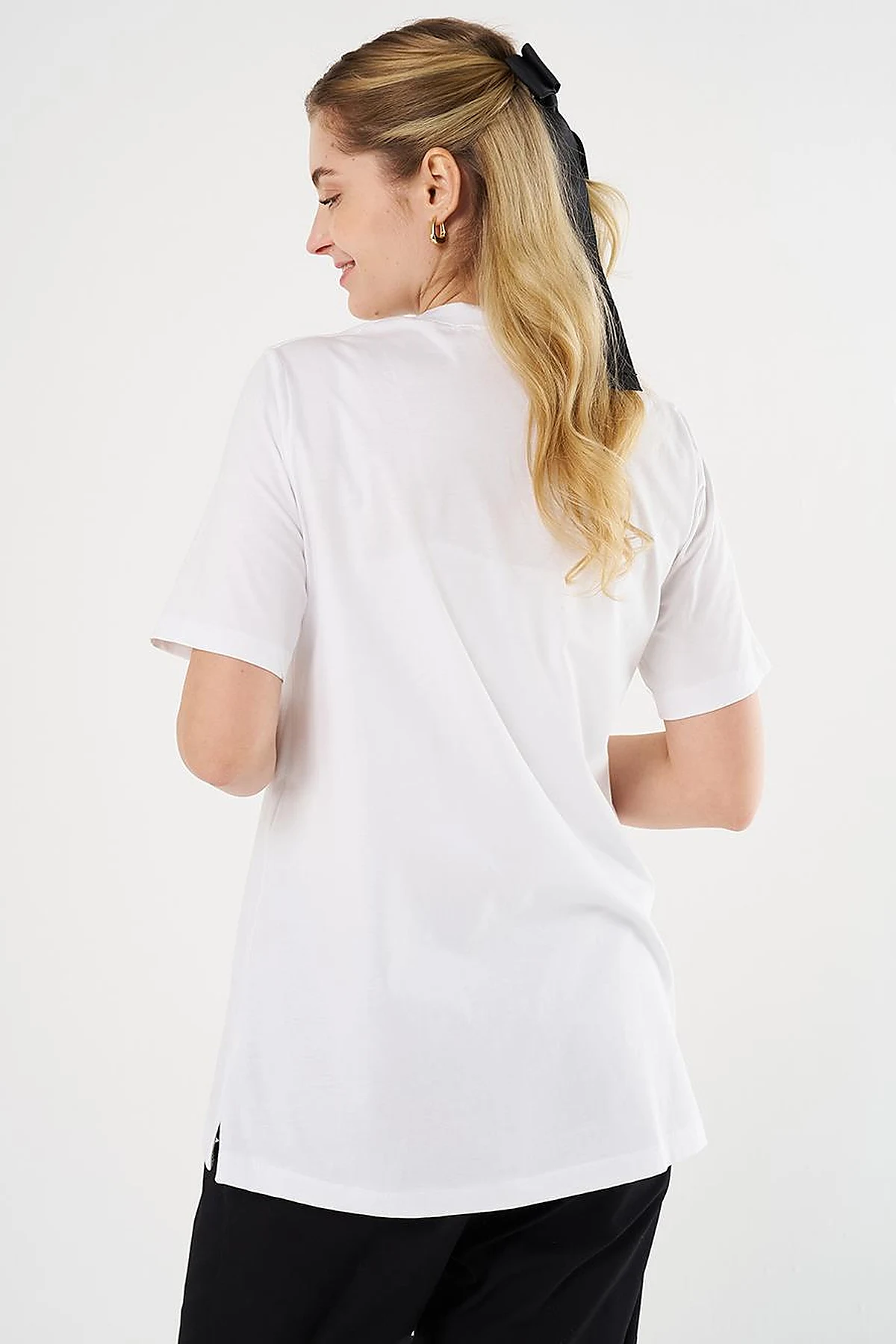 Slogan Embroidered T-shirt Optic White
