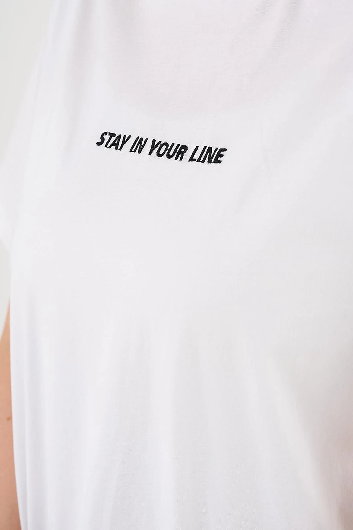 Slogan Embroidered T-shirt Optic White