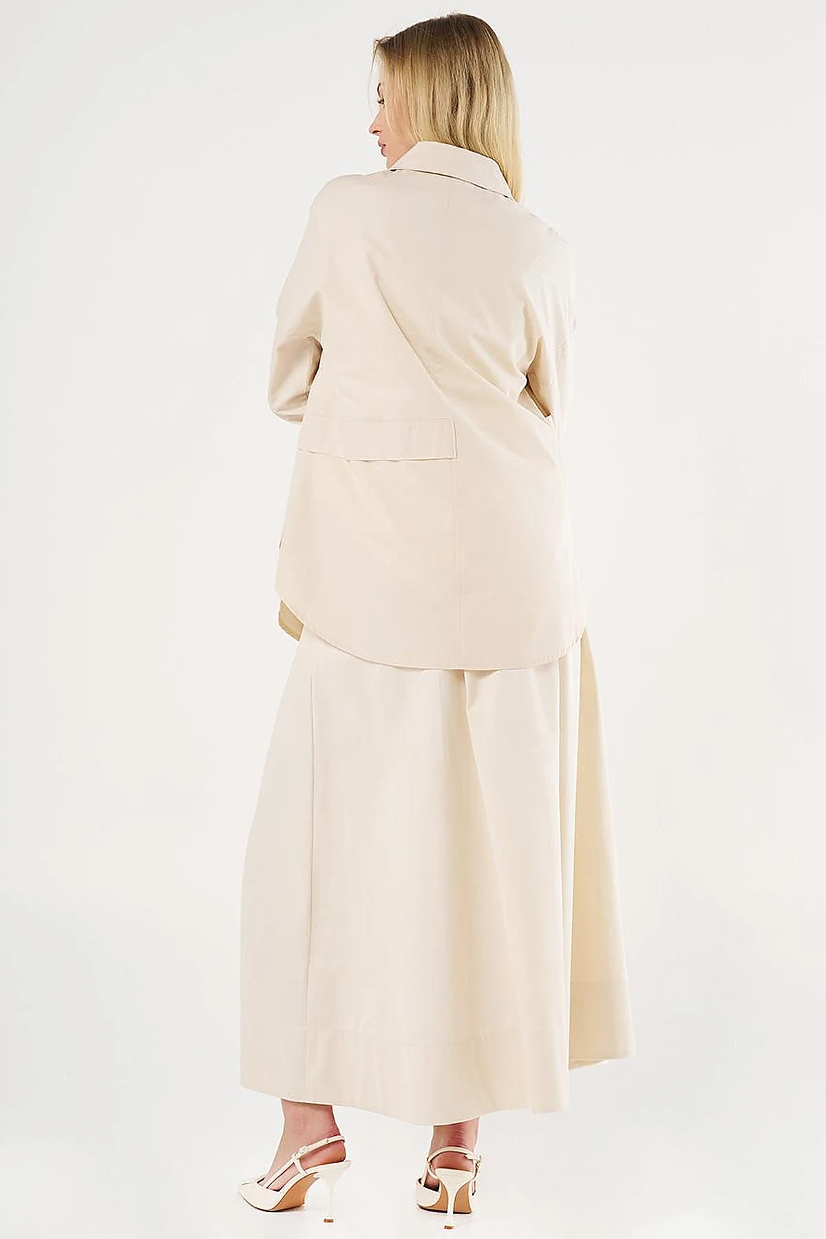 Chain-Detail Cotton Tunic Cream
