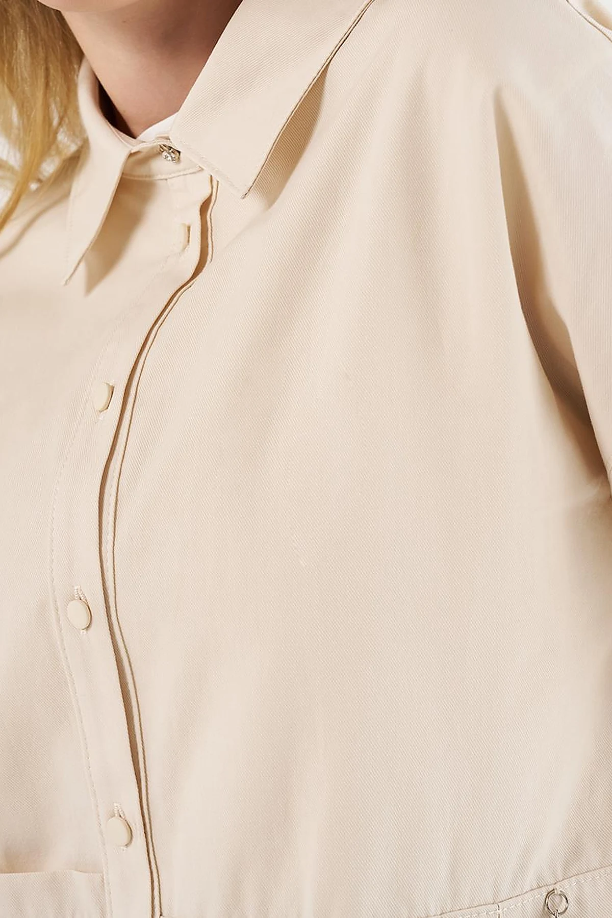 Chain-Detail Cotton Tunic Cream