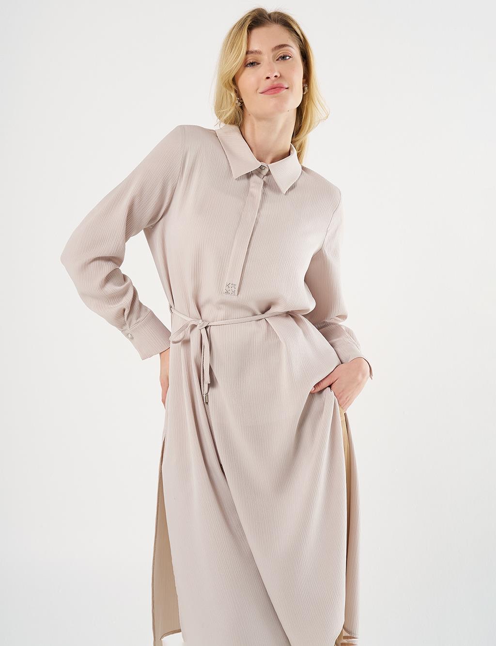 Drawstring Long Tunic Stone