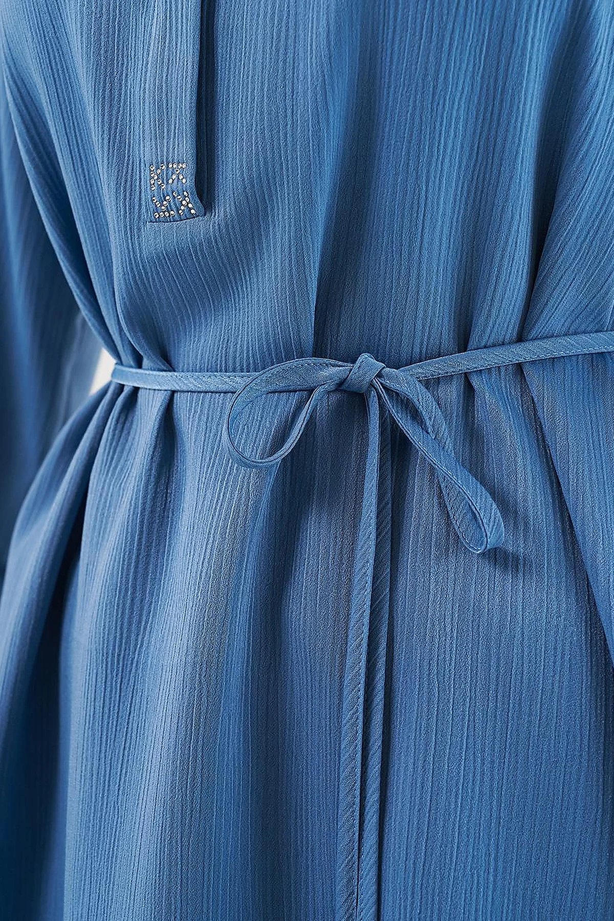 Drawstring Long Tunic in Tiara Blue