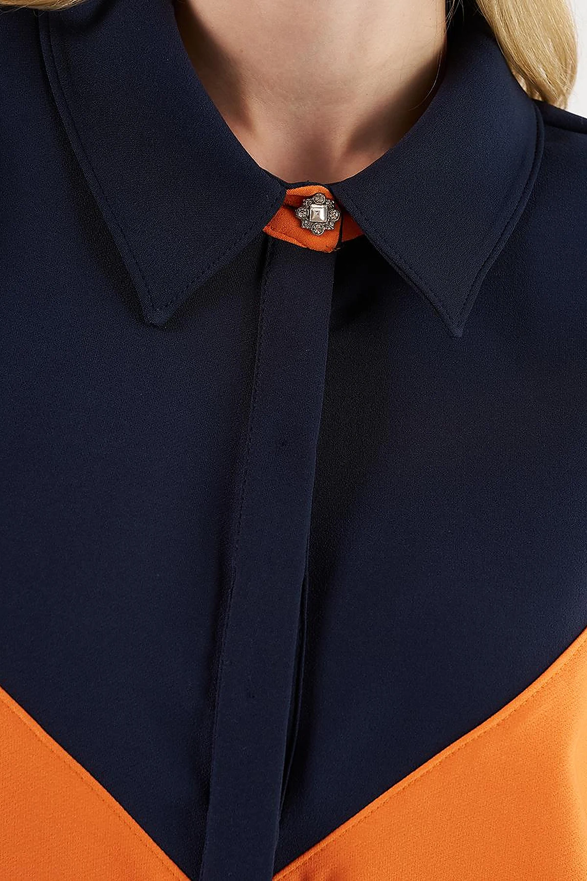 Color-Blocked Tunic Dark Navy