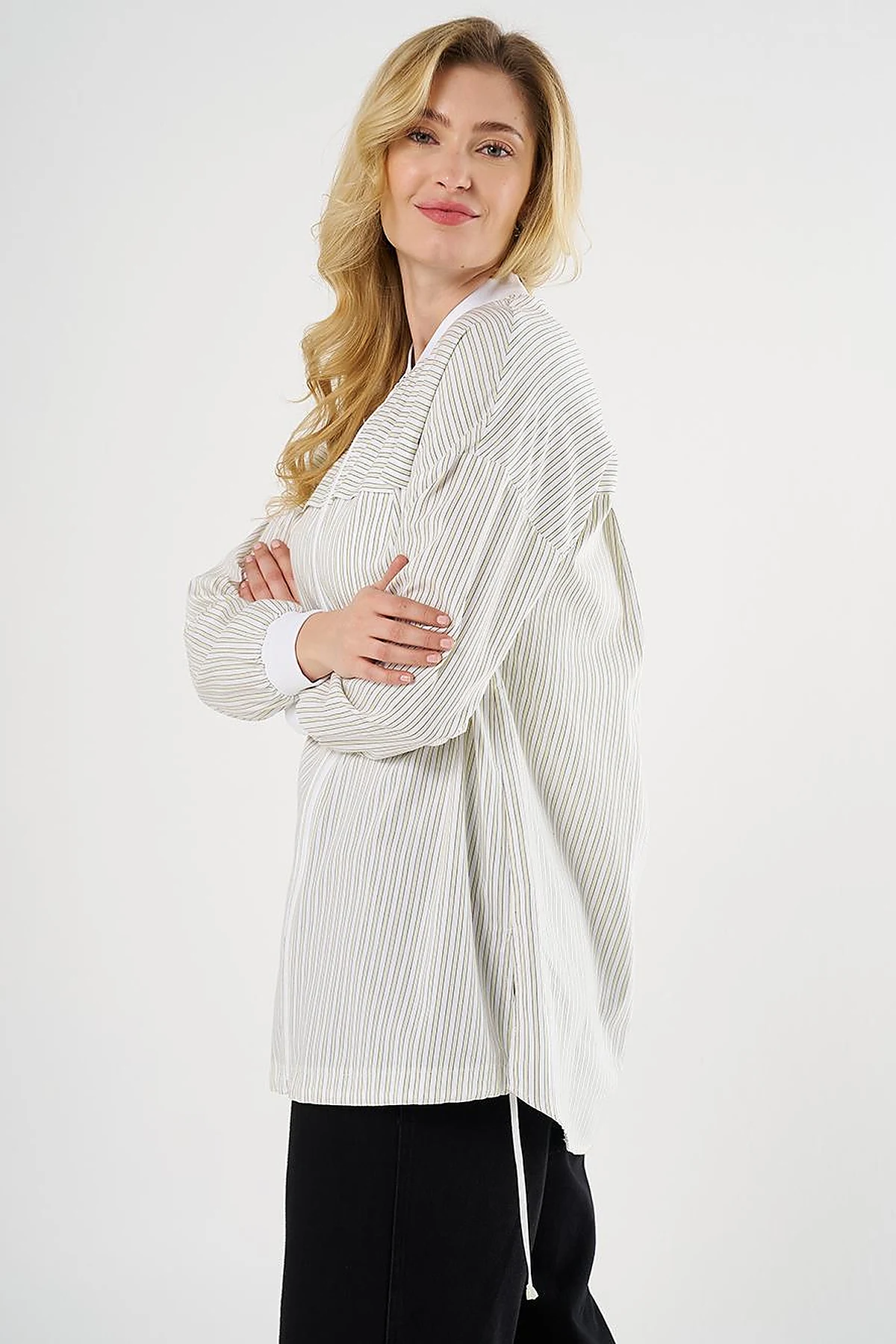 College Collar Cotton Tunic Lime