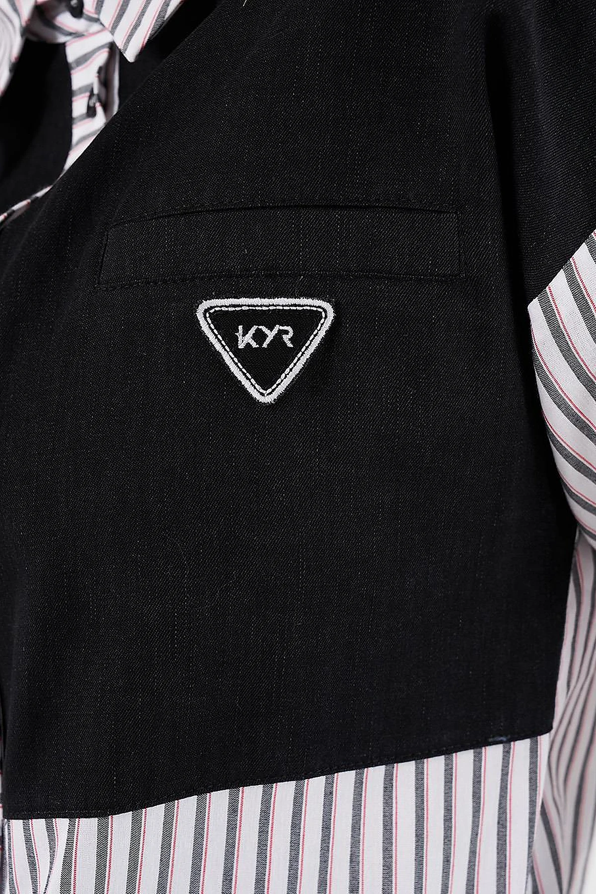 Denim-Trimmed Modal Tunic Black