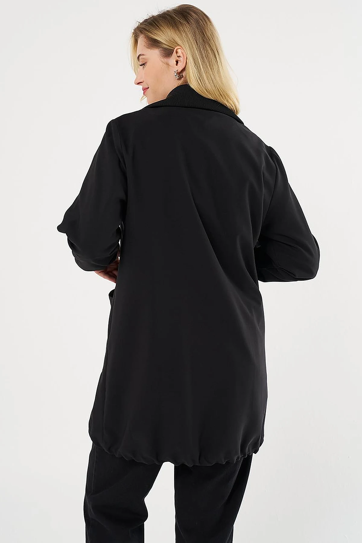 Jacquard-Trimmed Zippered Jacket Black