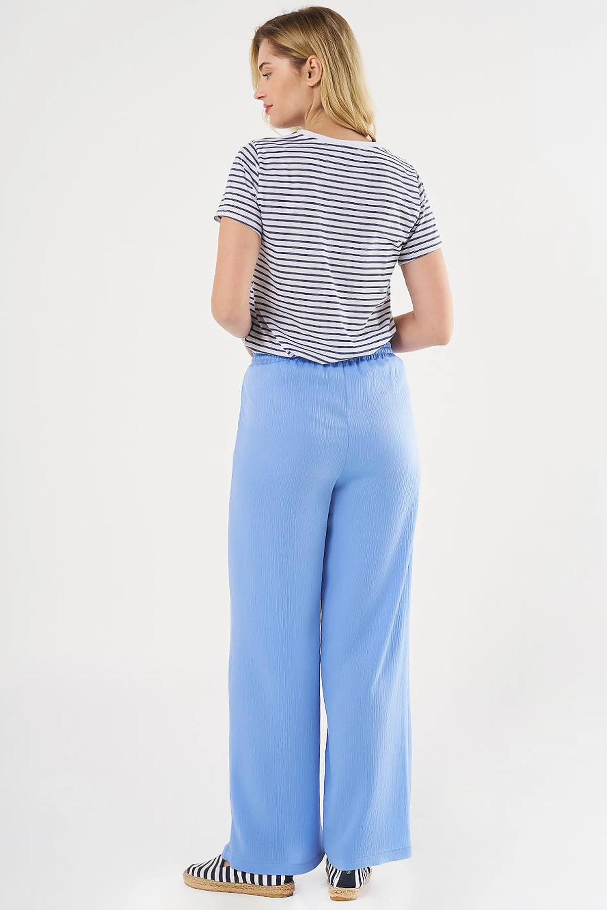 Laced Relaxed Fit Pants Sky Blue