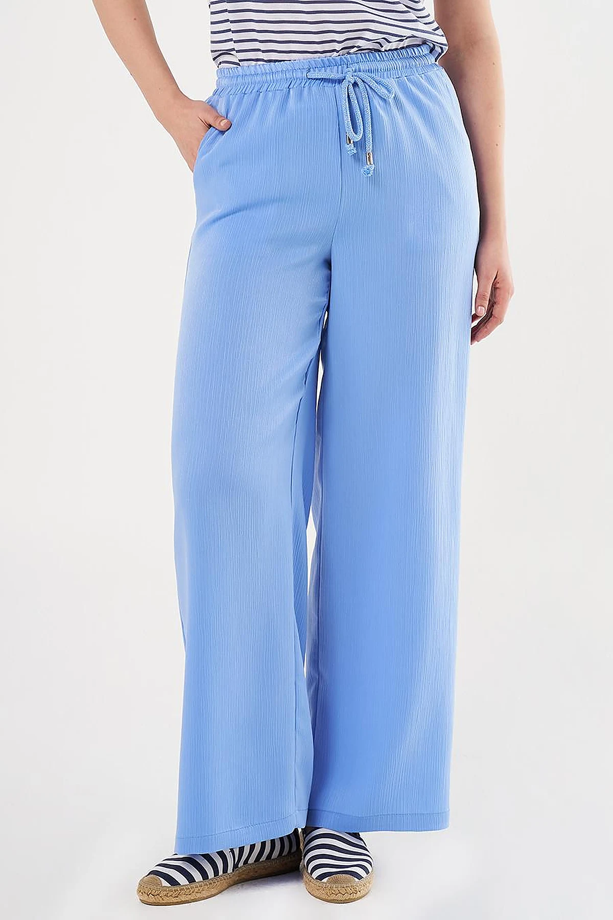 Laced Relaxed Fit Pants Sky Blue