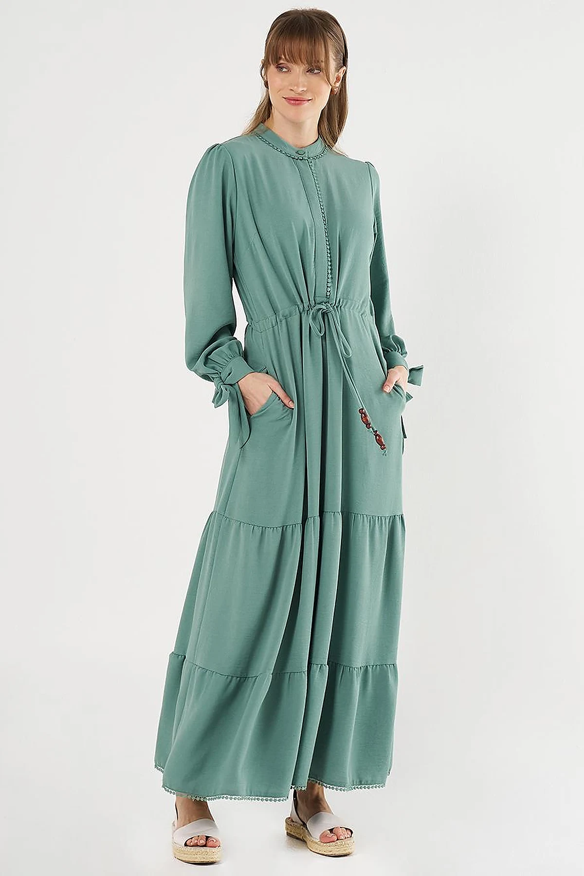  Tiered Ruffled Dress in Mint