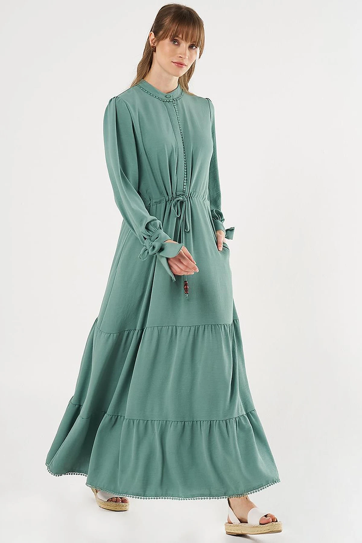  Tiered Ruffled Dress in Mint