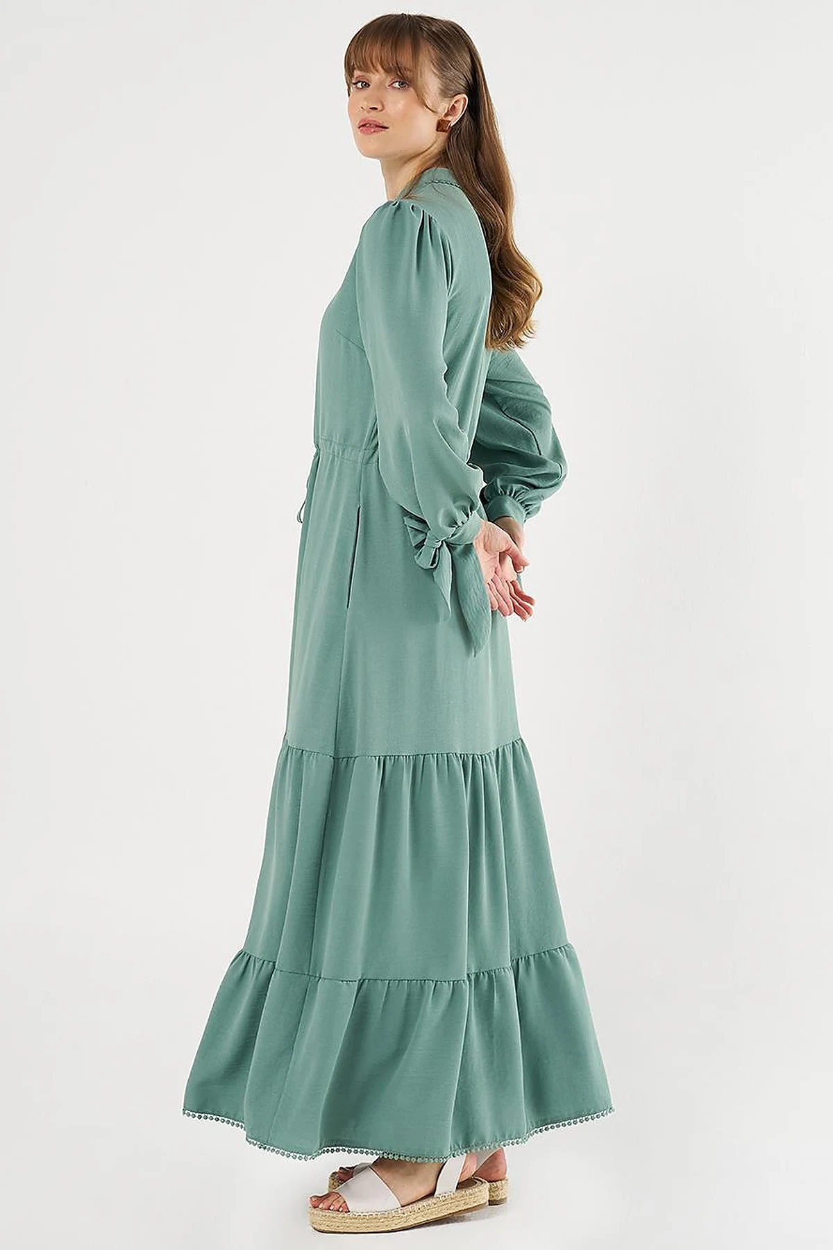  Tiered Ruffled Dress in Mint
