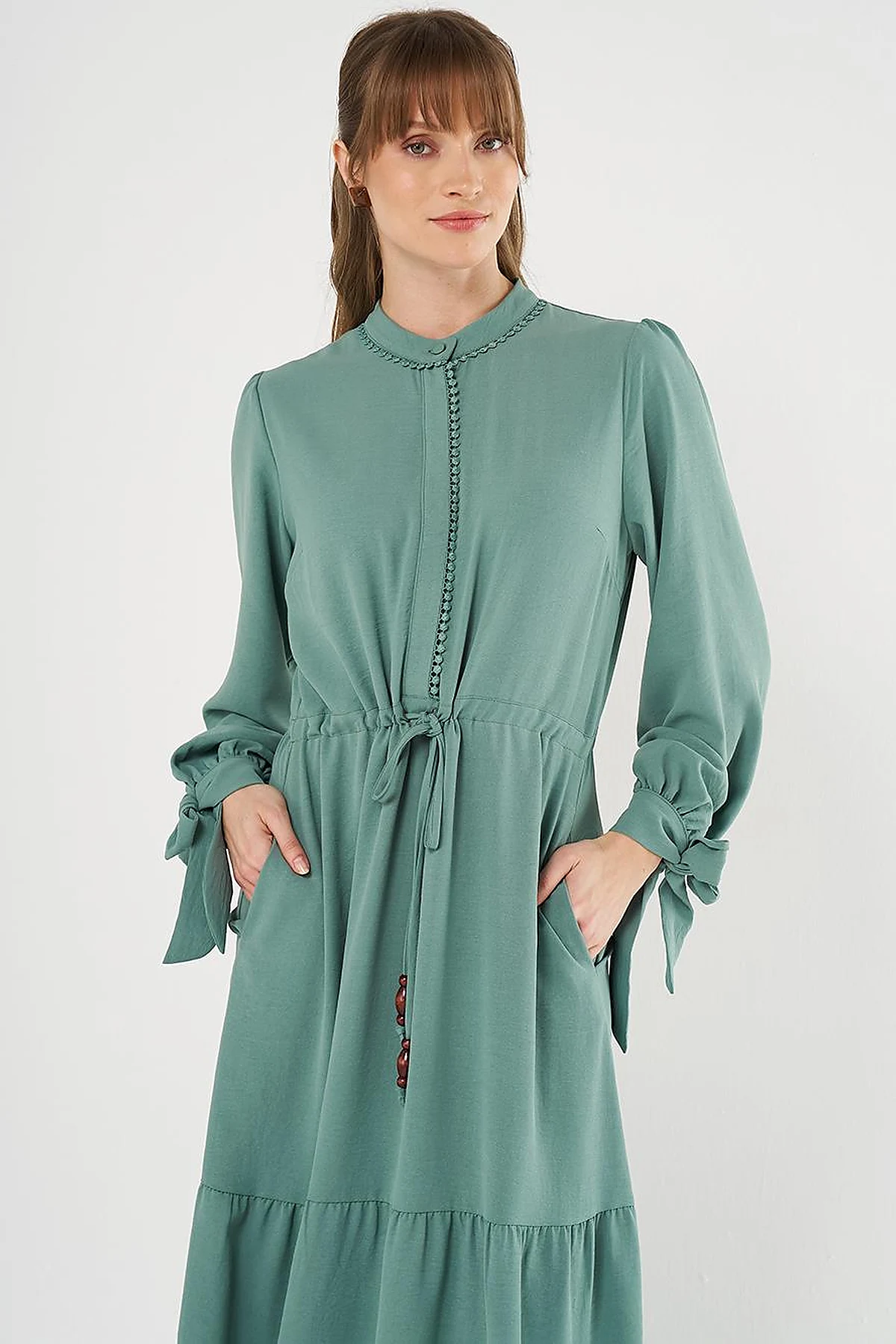  Tiered Ruffled Dress in Mint