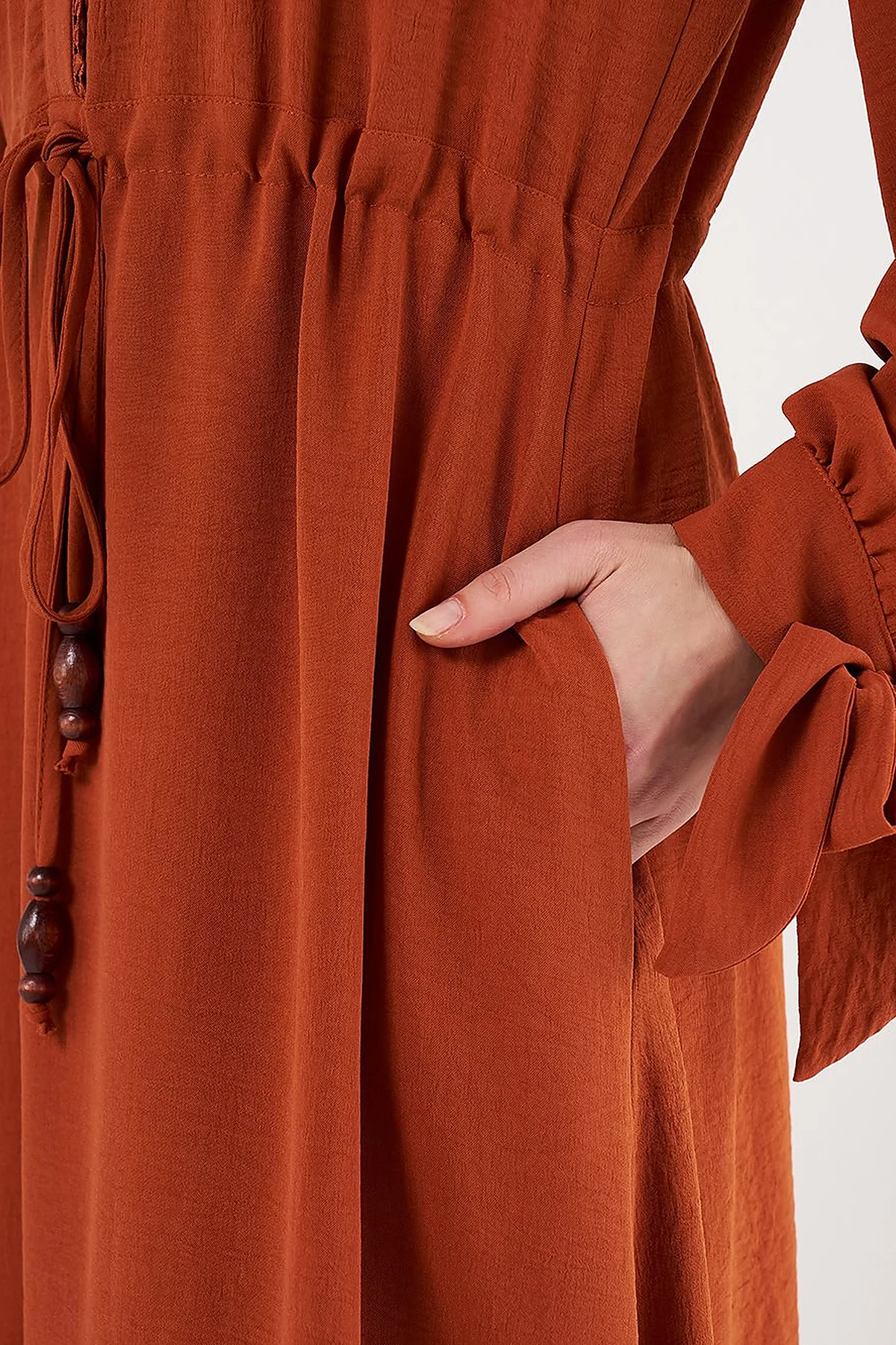 Tiered Ruffled Dress in Terracotta