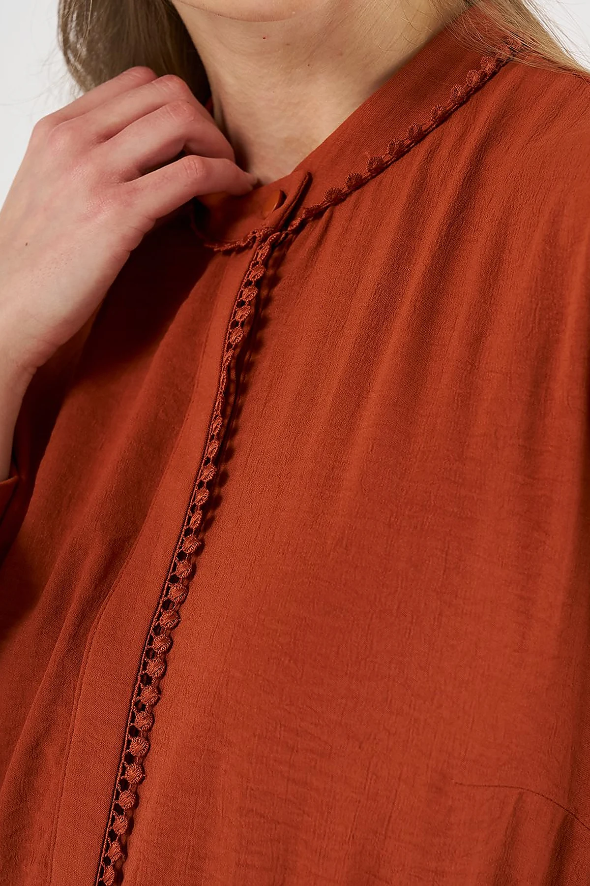 Tiered Ruffled Dress in Terracotta